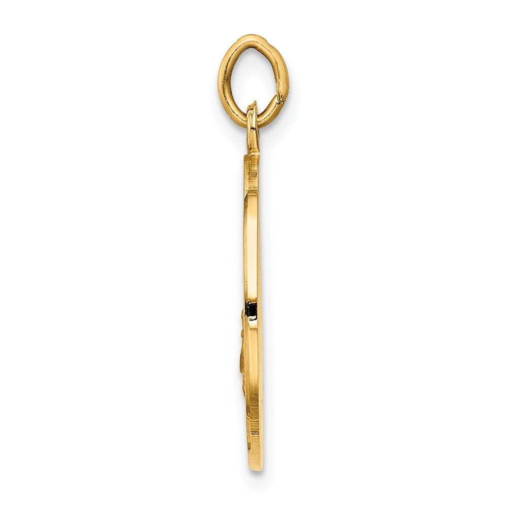 14k Yellow Gold 18.5 mm Our Lady of San Juan Medal Pendant (2.16 grams)