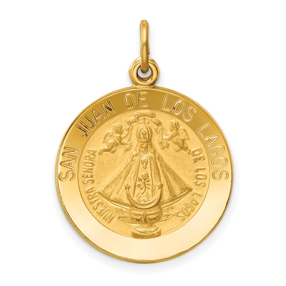 14k Yellow Gold 18.5 mm Our Lady of San Juan Medal Pendant (2.16 grams)