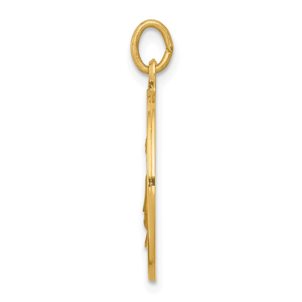 14k Yellow Gold 19.5 mm Saint Elizabeth Seton Medal Pendant (1.68 grams)