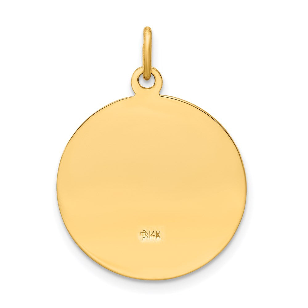 14k Yellow Gold 19.5 mm Saint Elizabeth Seton Medal Pendant (1.68 grams)