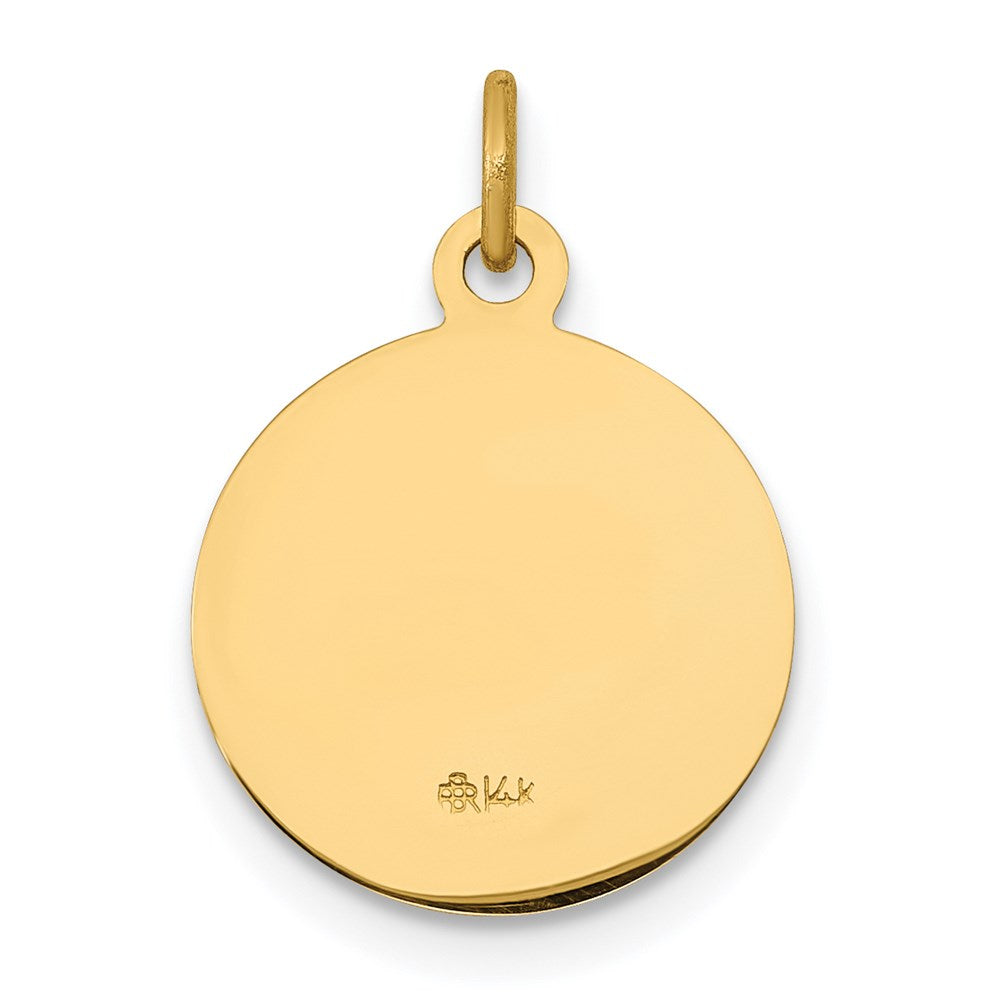 14k Yellow Gold 12.5 mm Saint John Medal Charm (0.72 grams)