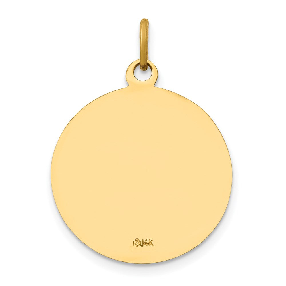 14k Yellow Gold 19 mm Saint John Baptist Medal Pendant (1.85 grams)