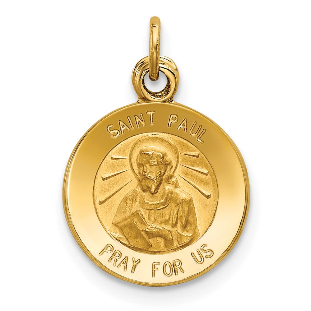 14k Yellow Gold 12 mm Saint Paul Medal Charm (0.7 grams)