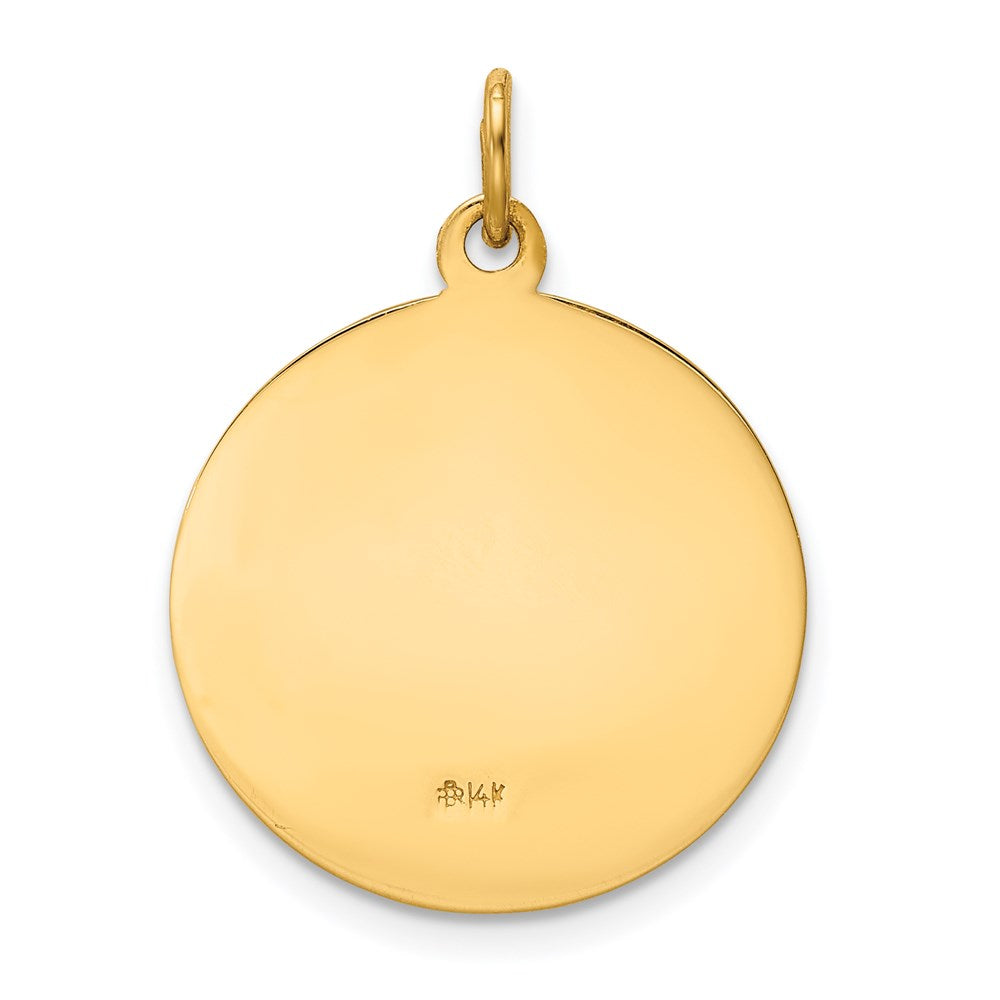 14k Yellow Gold 18 mm Our Lady of Perpetual Help Medal Pendant (2 grams)