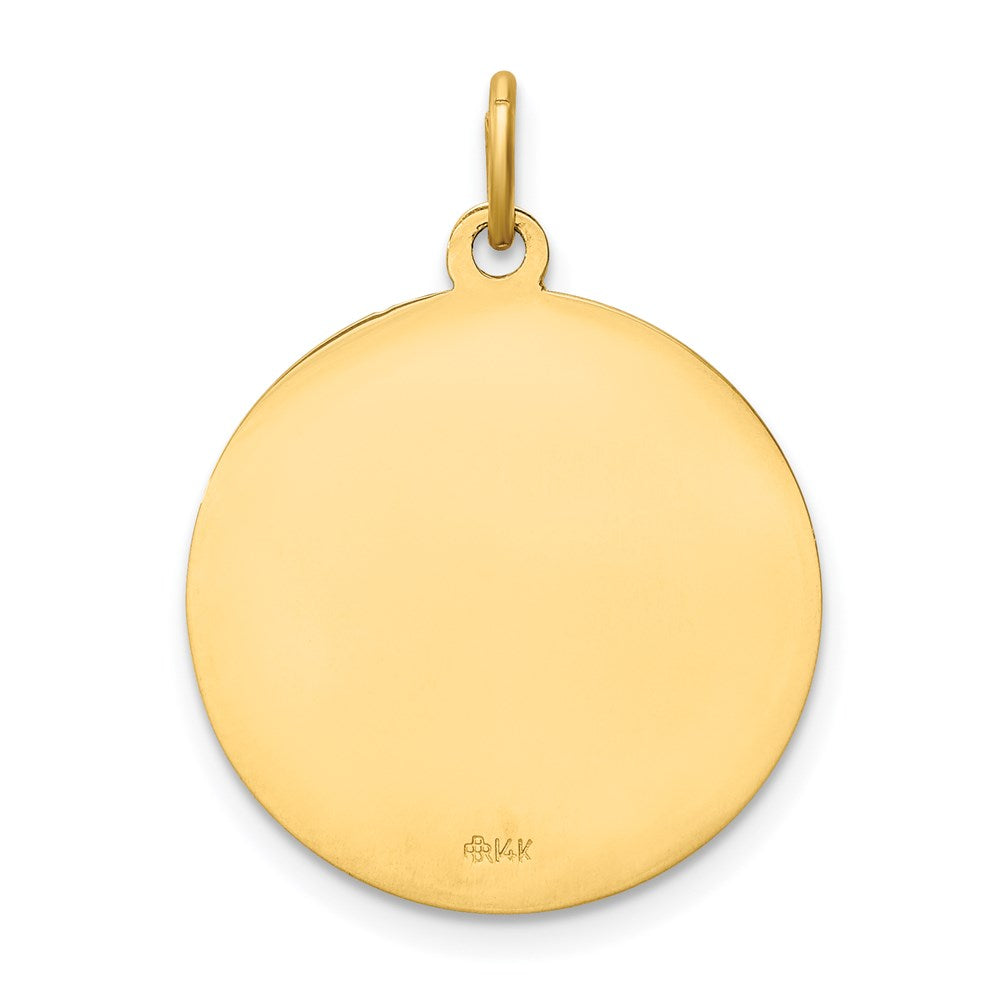14k Yellow Gold 18 mm Infant of Prague Medal Charm (2.23 grams)