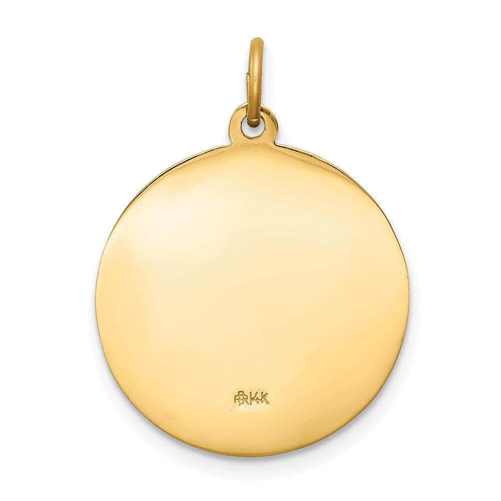 14k Yellow Gold 18.4 mm Saint Luke Medal Pendant (2.2 grams)