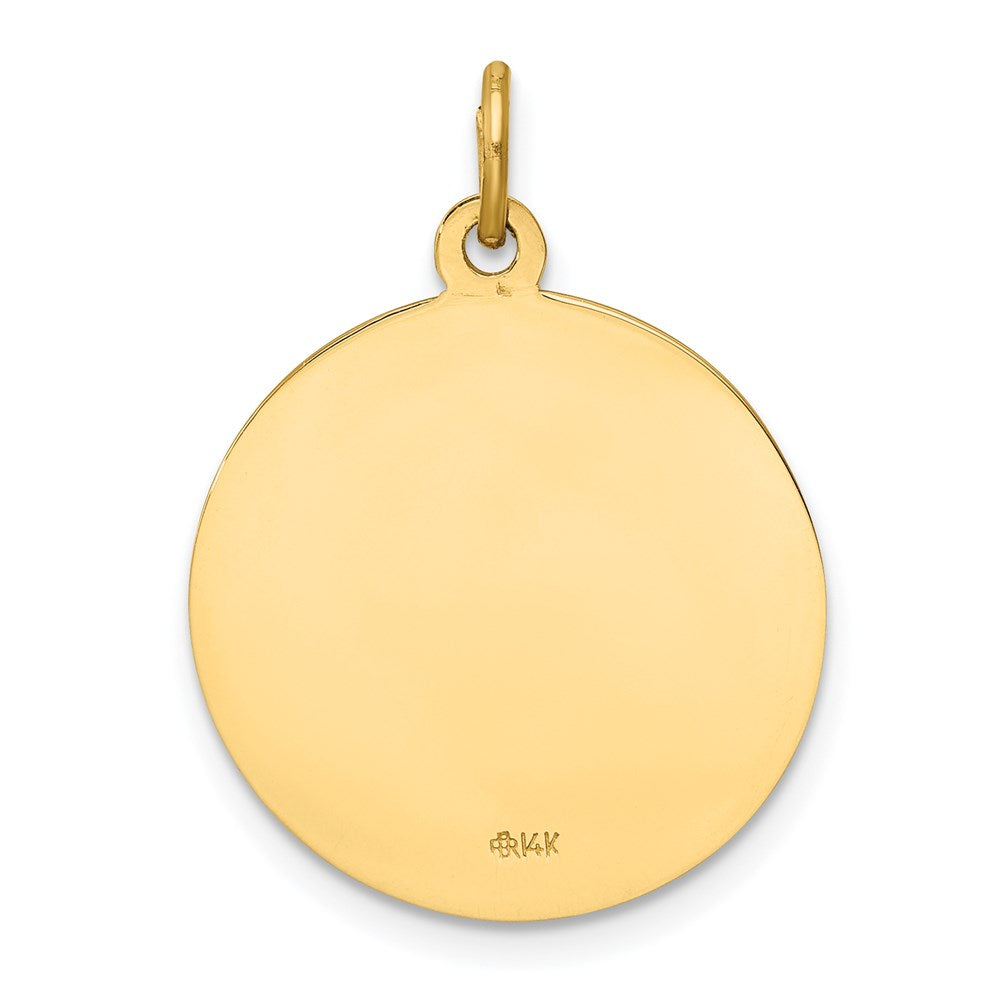 14k Yellow Gold 18.5 mm Our Lady of Mt. Carmel Medal Charm (1.87 grams)