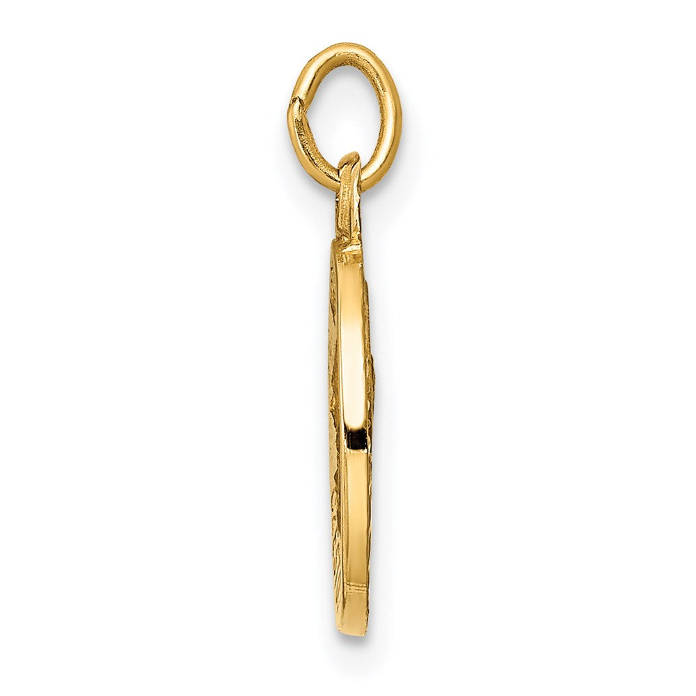 14k Yellow Gold 11.3 mm Matka Boska Medal Charm (0.92 grams)