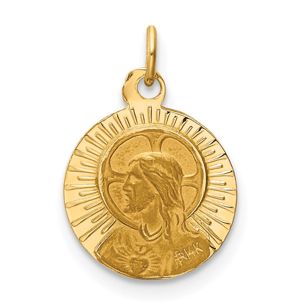 14k Yellow Gold 11.3 mm Matka Boska Medal Charm (0.92 grams)