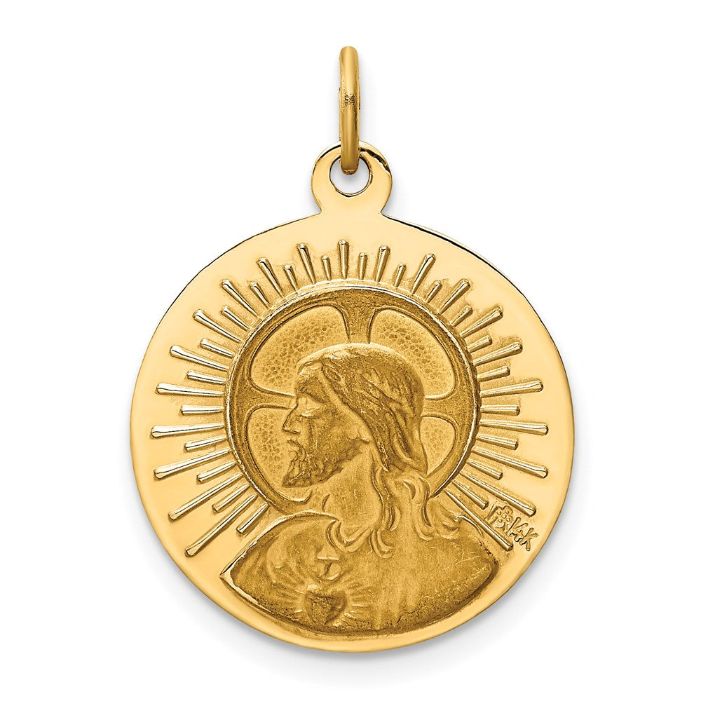 14k Yellow Gold 19 mm Matka Boska Medal Charm (1.36 grams)