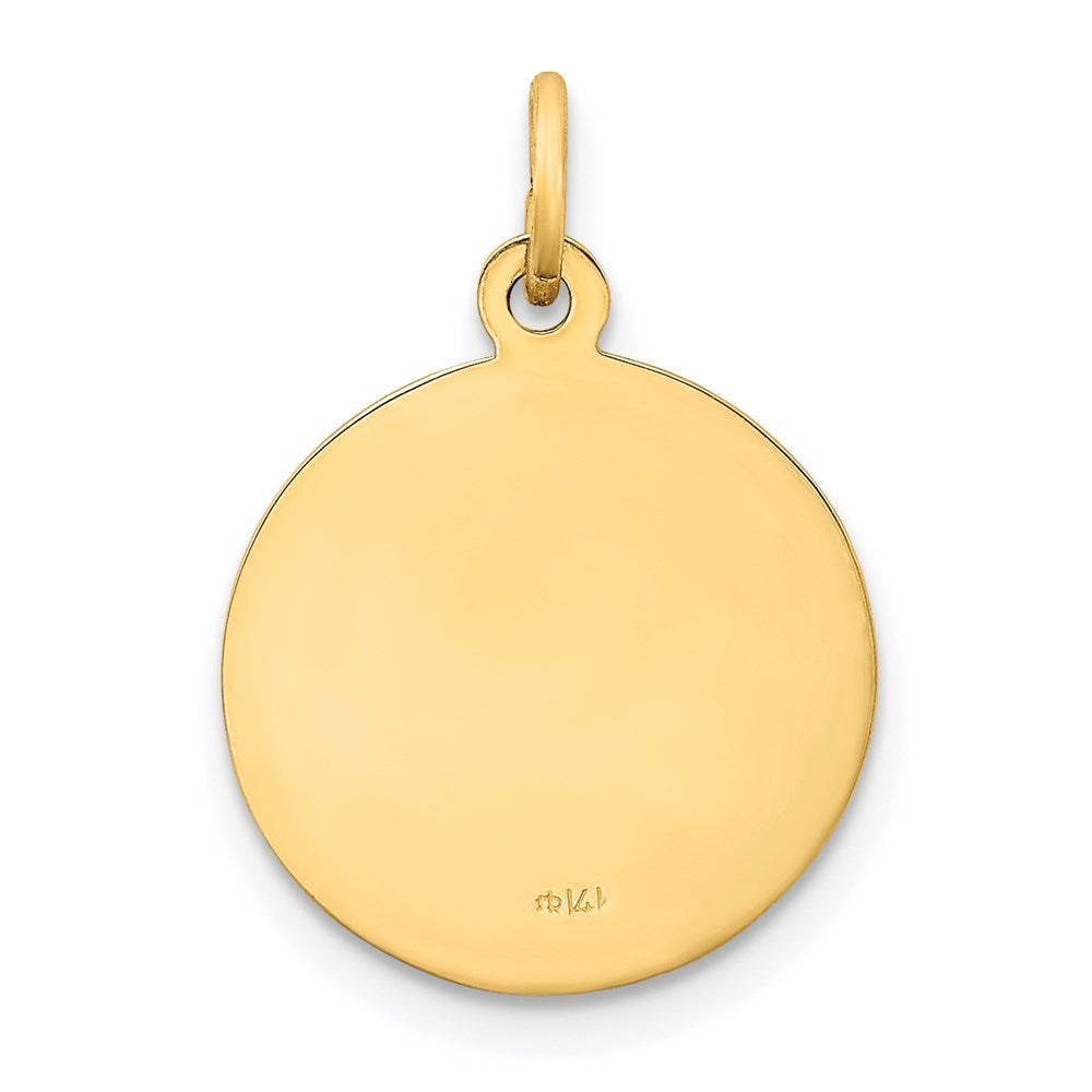 14k Yellow Gold 14.5 mm Our Lady of Fatima Medal Charm (1.2 grams)