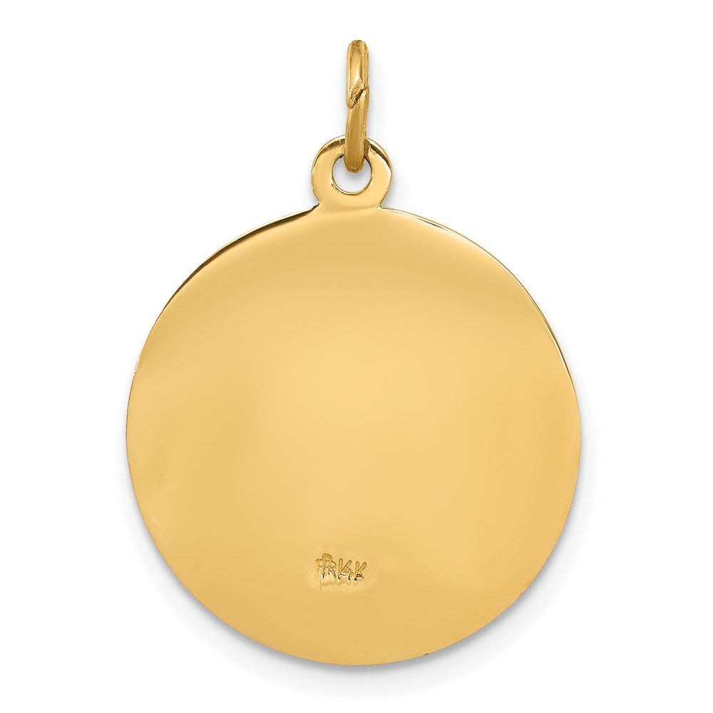 14k Yellow Gold 19.25 mm Our Lady of Fatima Medal Pendant (2.33 grams)