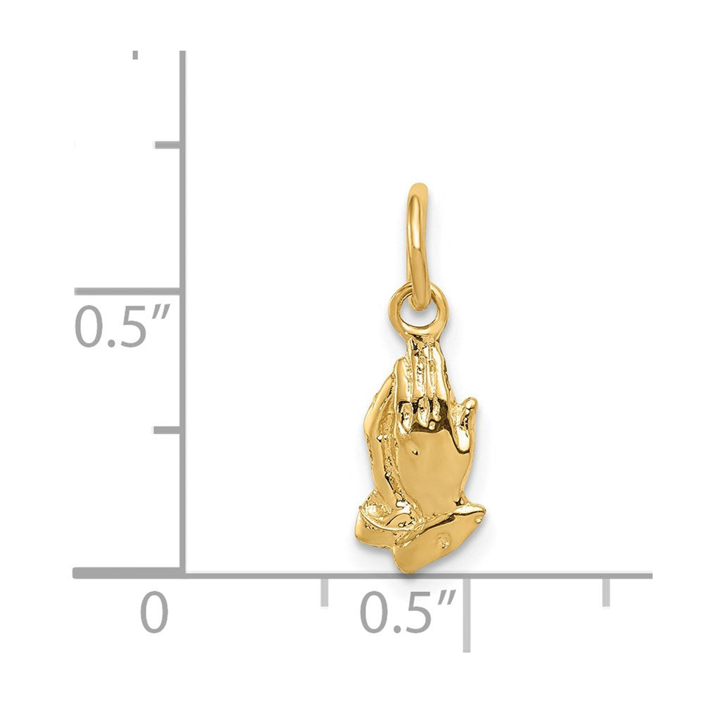 14k Yellow Gold 9 mm Praying Hands Charm (0.48 grams)