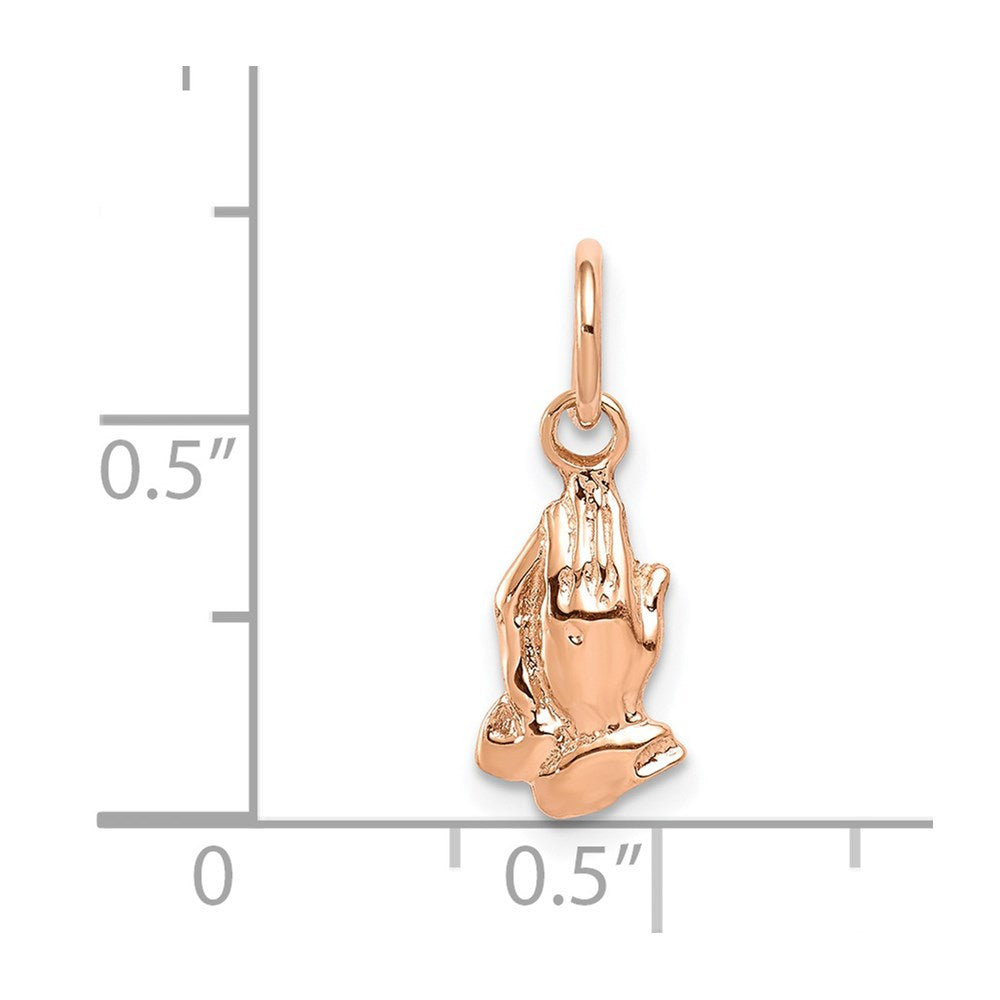 14k Rose Gold 6 mm Praying Hands Charm (0.45 grams)