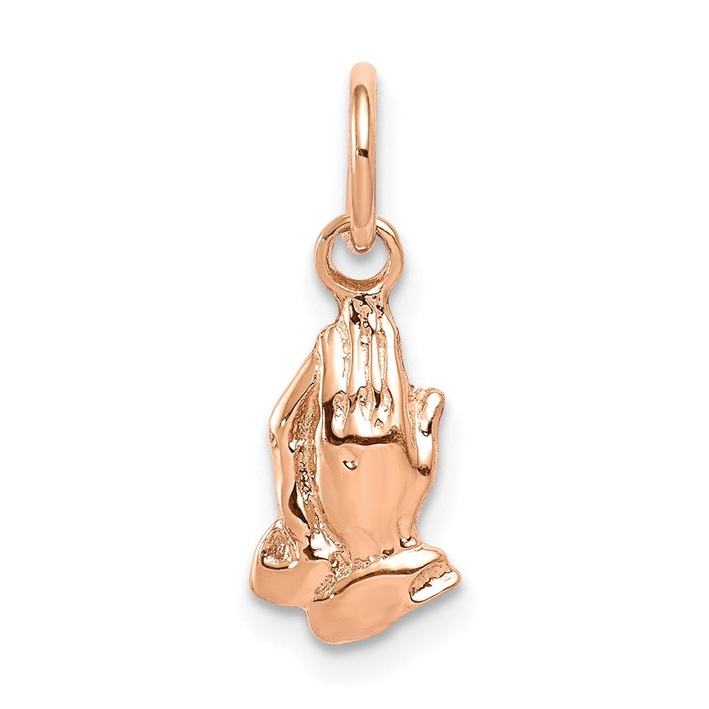 14k Rose Gold 6 mm Praying Hands Charm (0.45 grams)