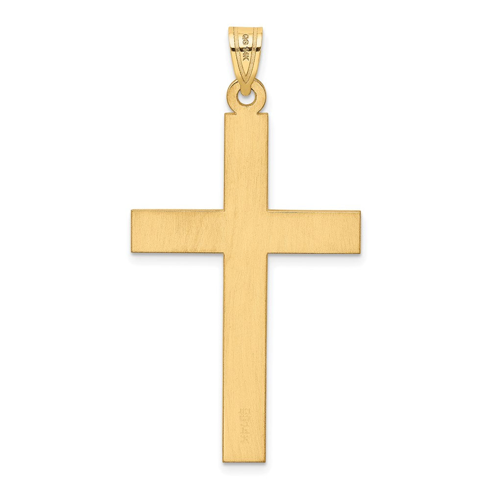 14k Yellow Gold 25 mm Polished .03ct. Diamond Cross Pendant (2.55 grams)