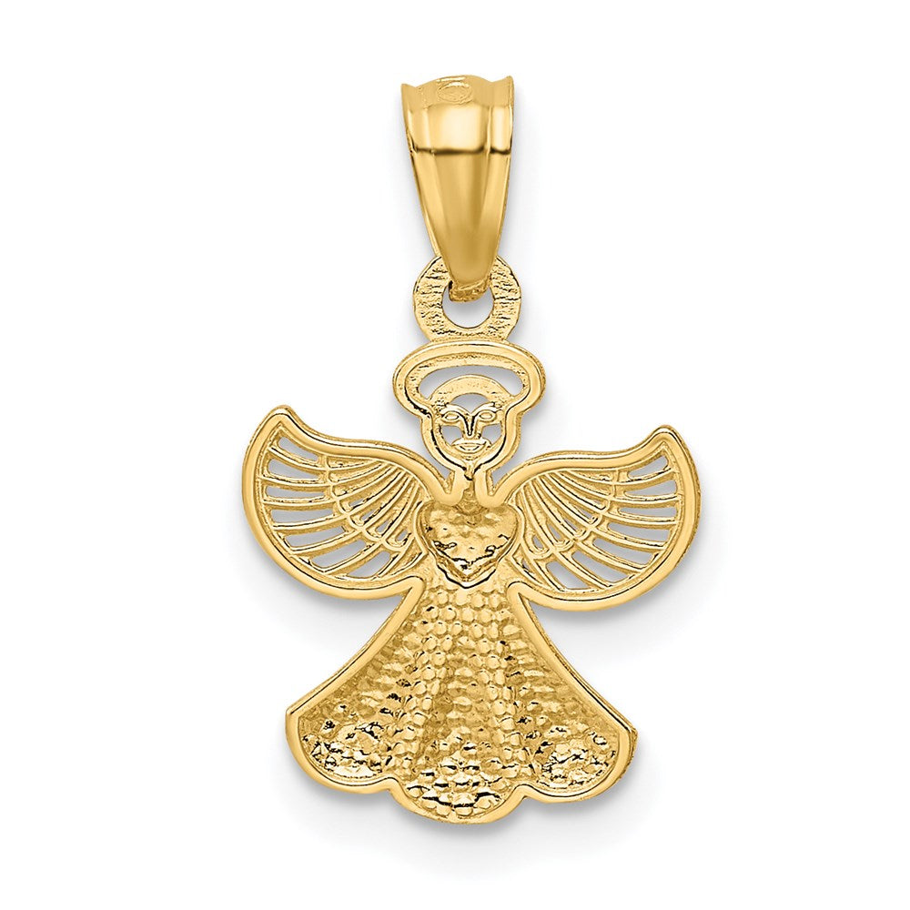 14k Yellow Gold 11 mm Polished Angel Pendant