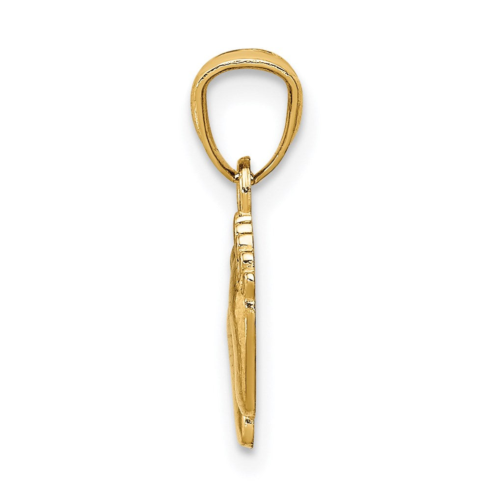 14k Yellow Gold 9 mm Small Feet Pendant (0.32 grams)