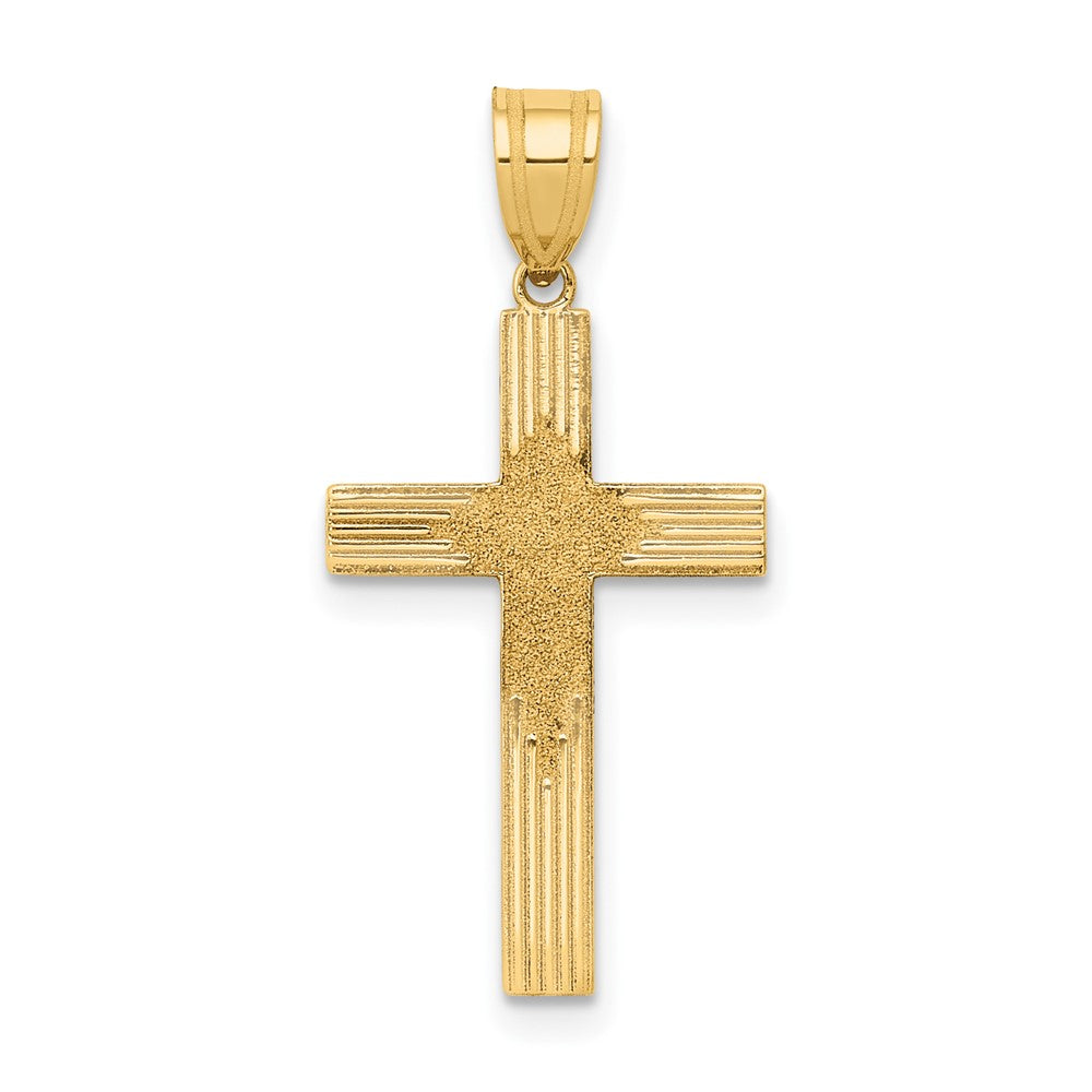 14k Yellow Gold 13 mm Laser Designed Cross (0.77 grams)