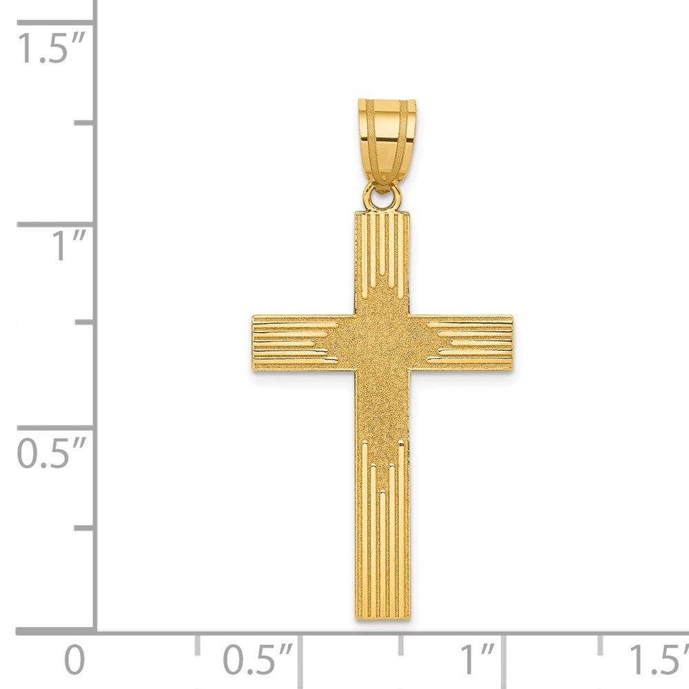 14k Yellow Gold 17 mm Laser Designed Cross (1.23 grams)
