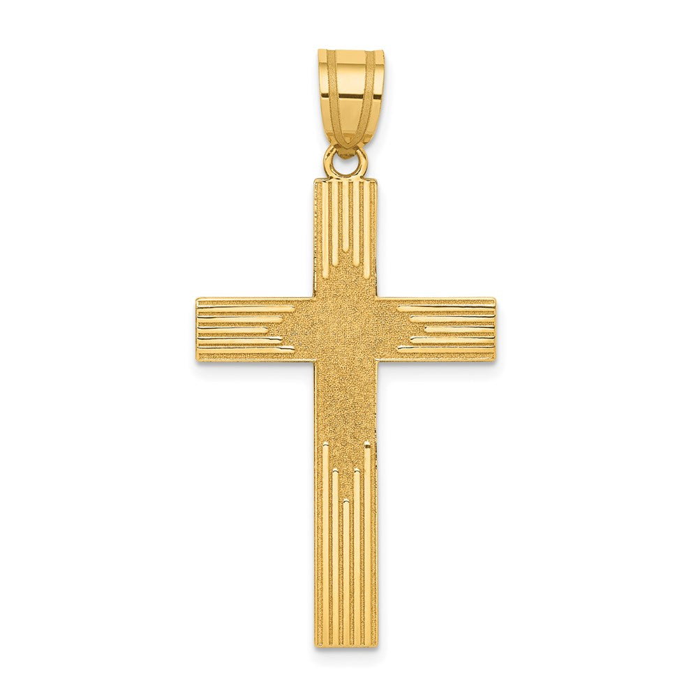 14k Yellow Gold 17 mm Laser Designed Cross (1.23 grams)