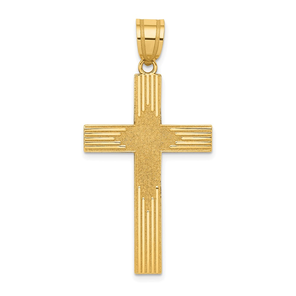 14k Yellow Gold 22 mm Laser Designed Cross (1.81 grams)