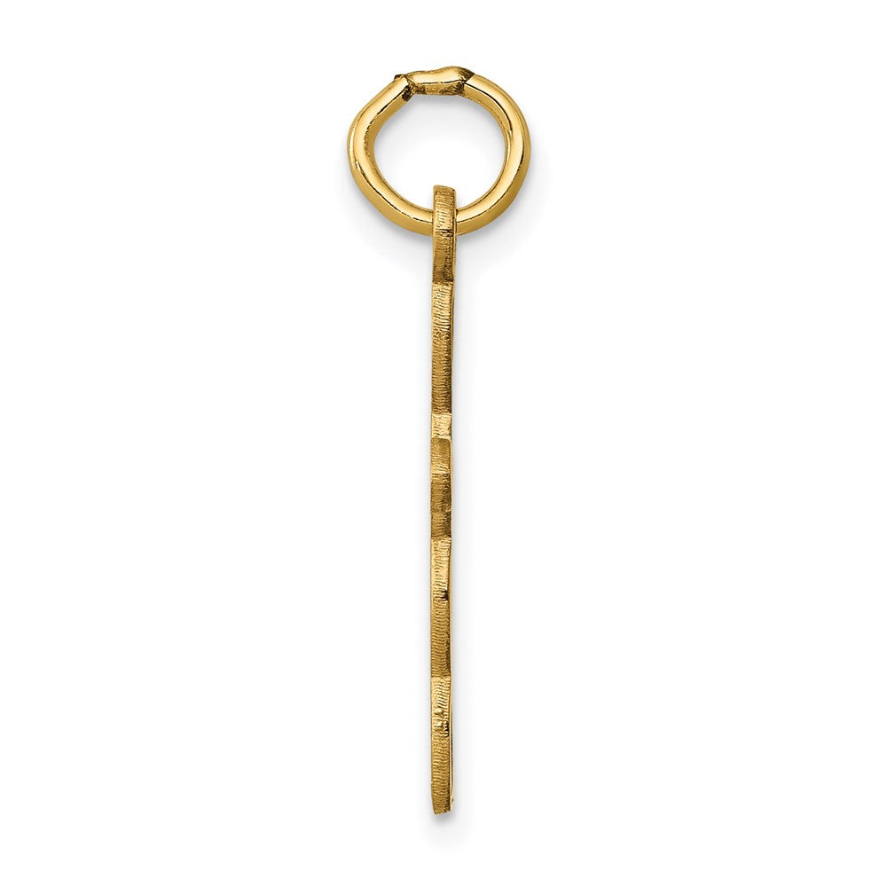 14k Yellow Gold 11 mm Loop w/Center Heart Cross Charm (0.35 grams)