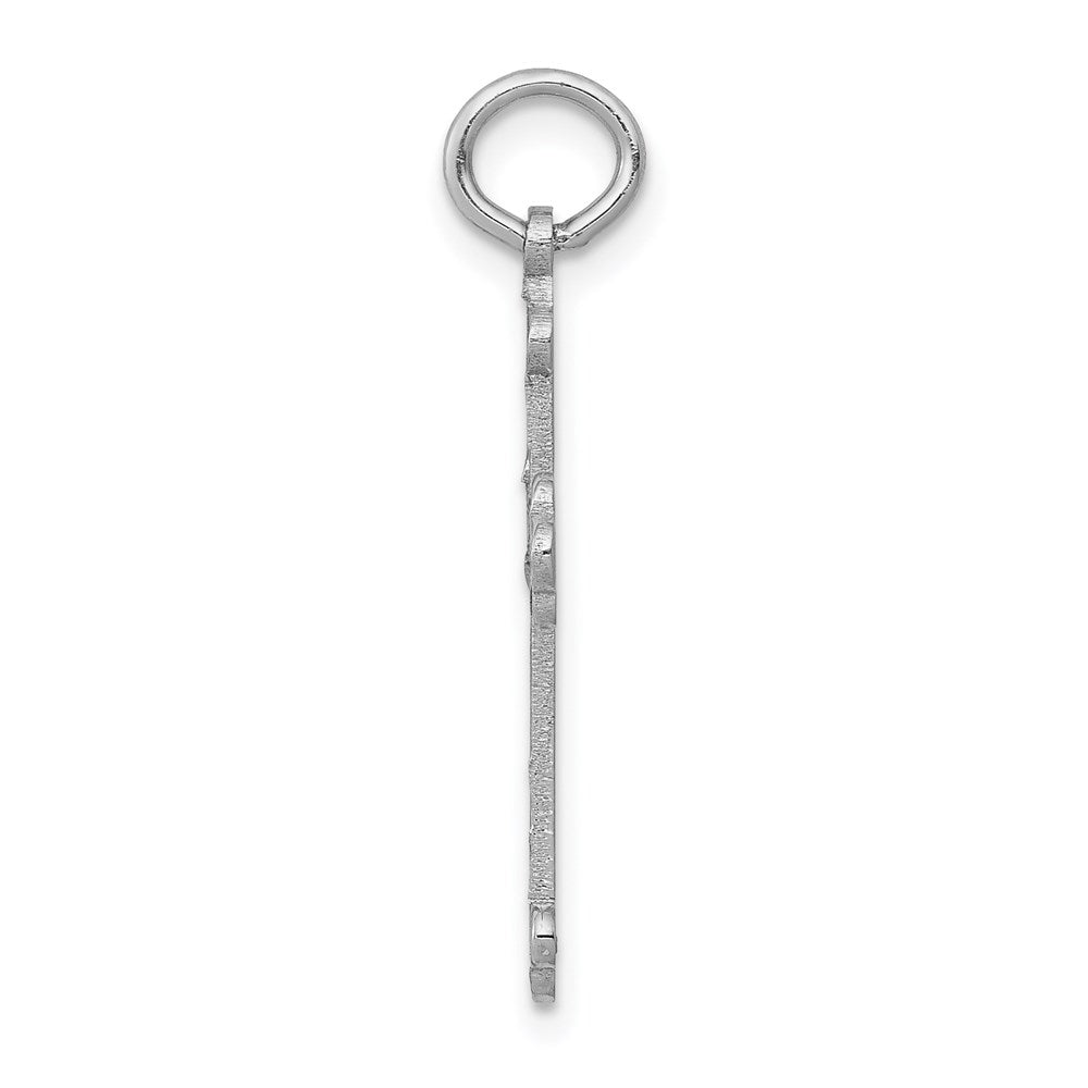 14k White Gold 16 mm Laser Designed Cross Pendant (0.72 grams)