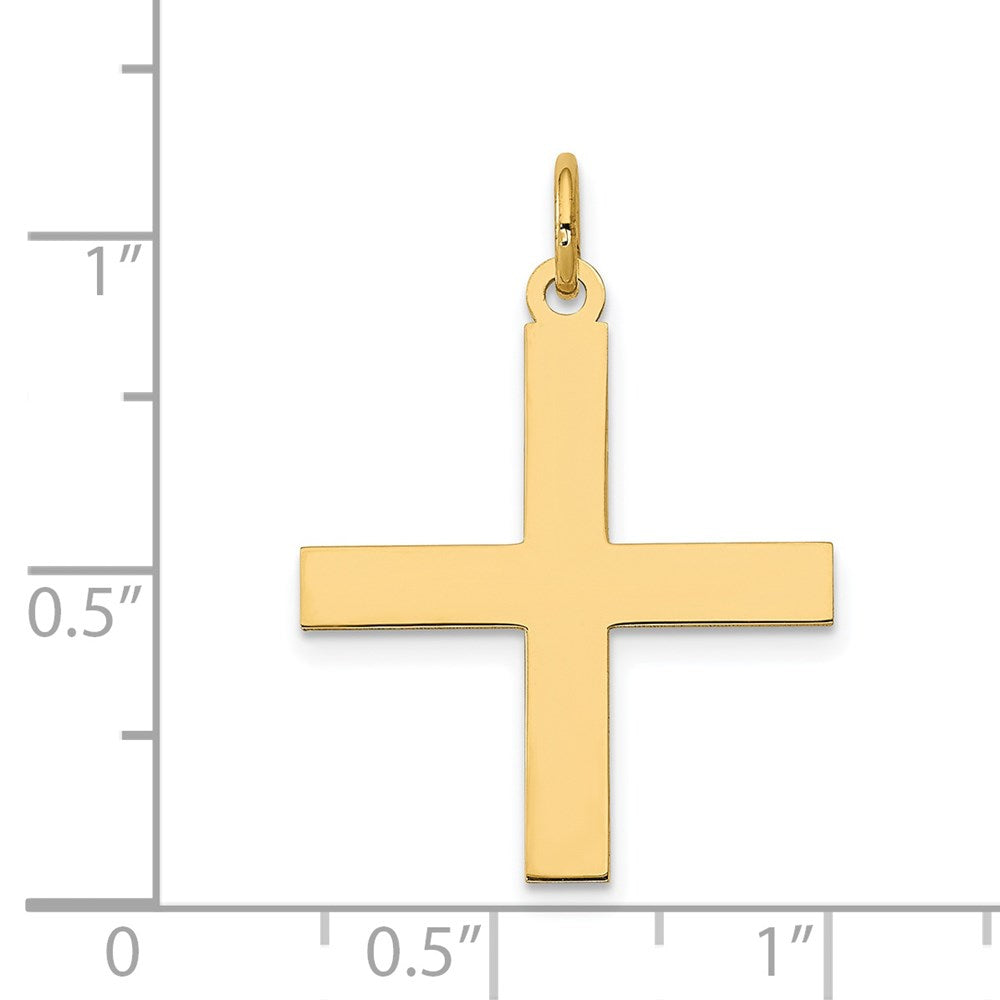 14k Yellow Gold 19 mm Laser Designed Greek Cross Pendant (1 grams)
