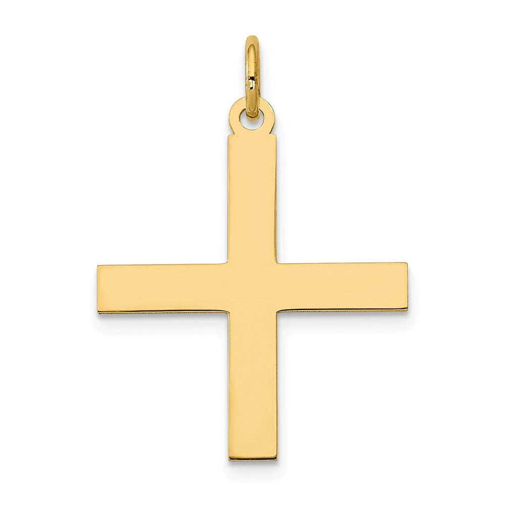 14k Yellow Gold 19 mm Laser Designed Greek Cross Pendant (1 grams)