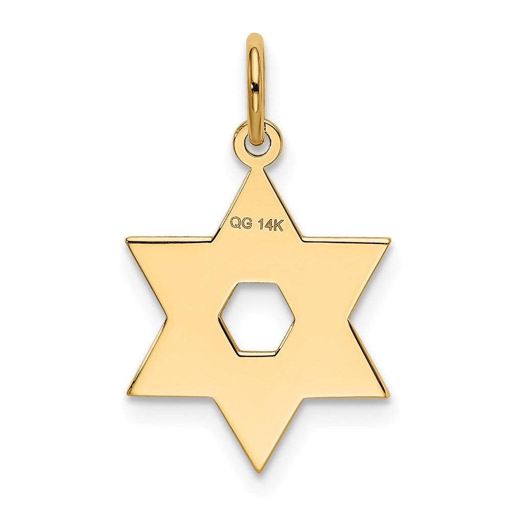 14k Yellow Gold 14 mm Laser Designed Star of David Charm (0.84 grams)