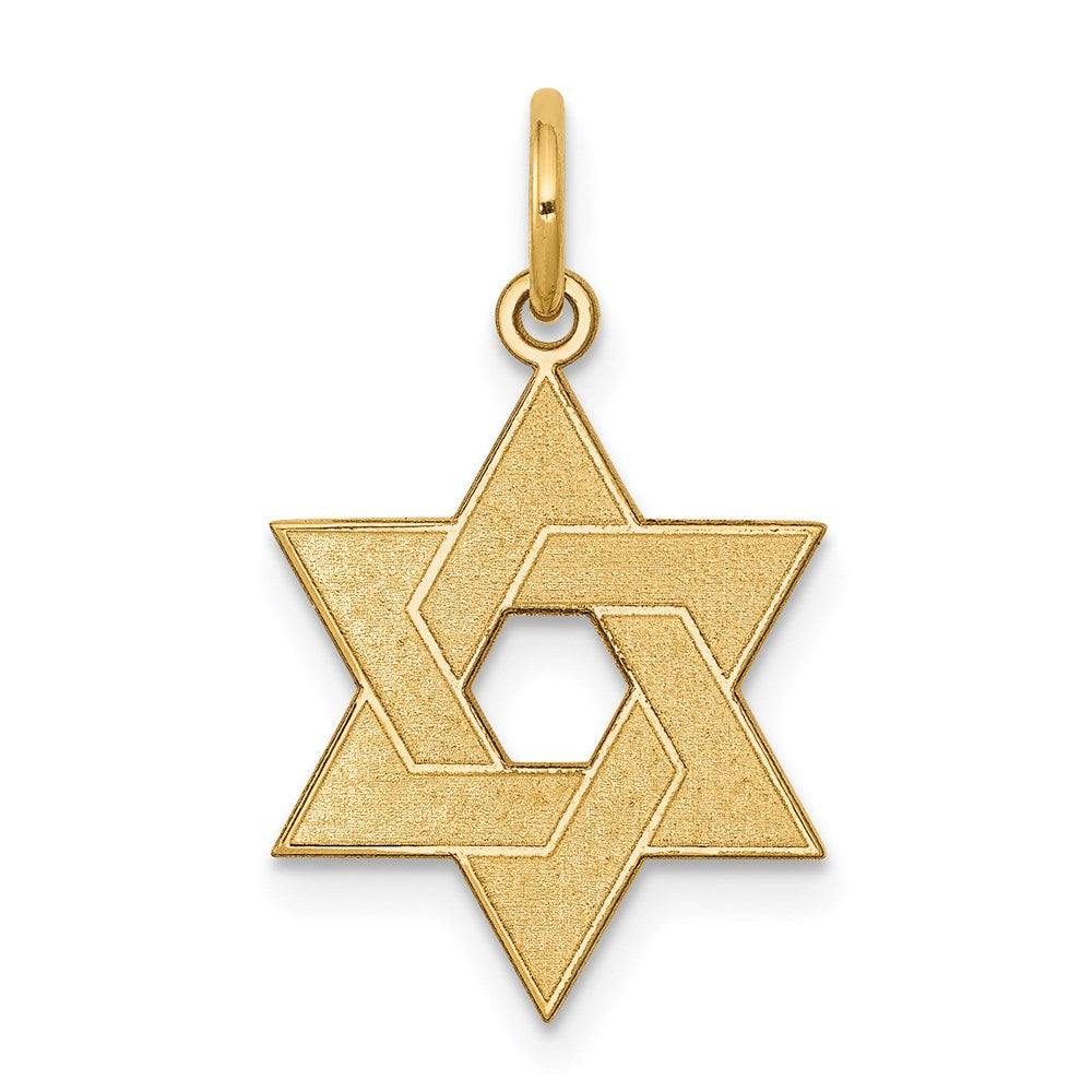 14k Yellow Gold 14 mm Laser Designed Star of David Charm (0.84 grams)