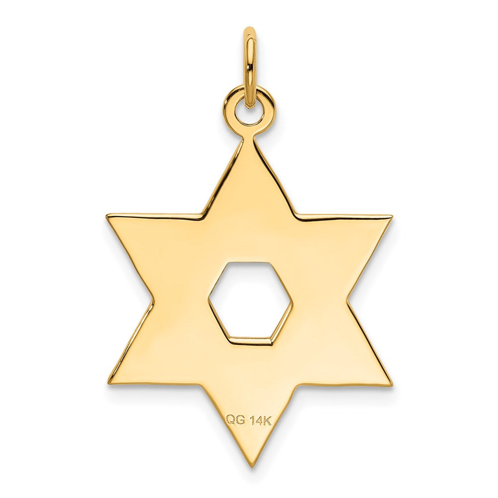 14k Yellow Gold 22 mm Laser Designed Star of David Pendant (1.92 grams)