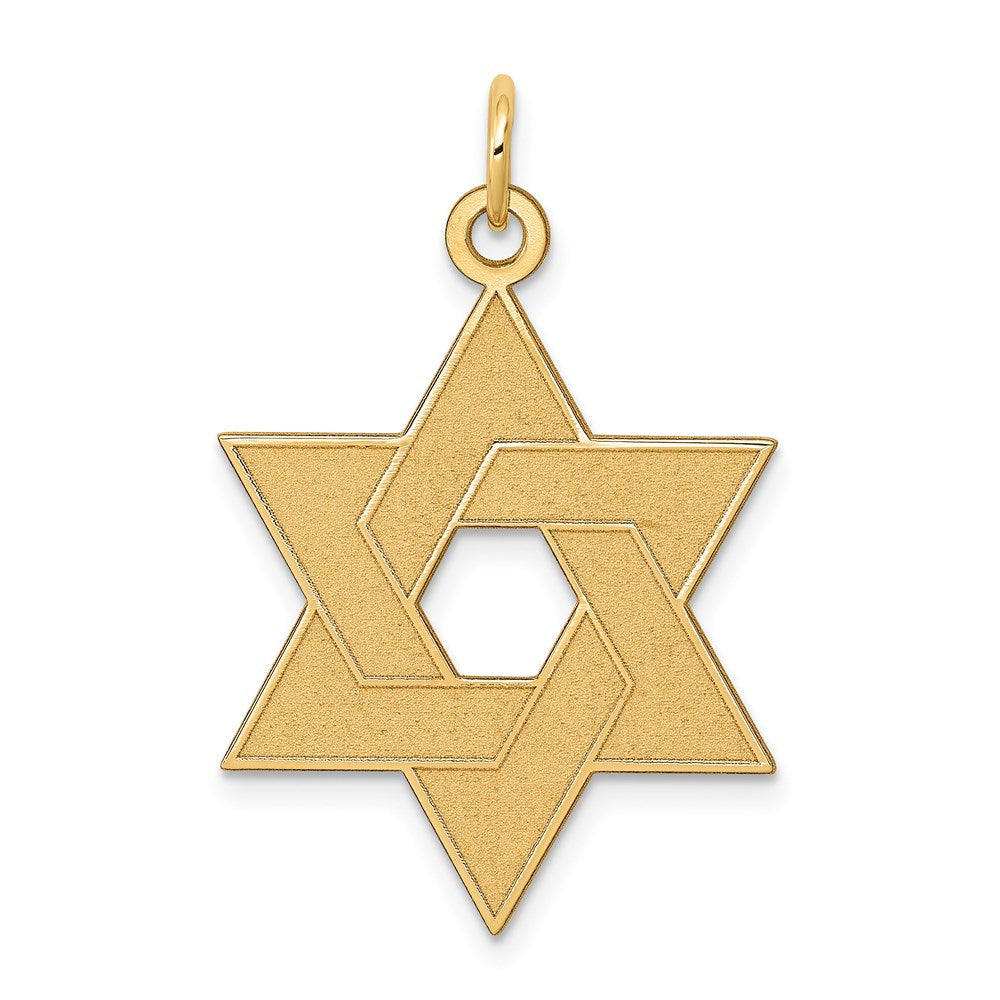 14k Yellow Gold 22 mm Laser Designed Star of David Pendant (1.92 grams)