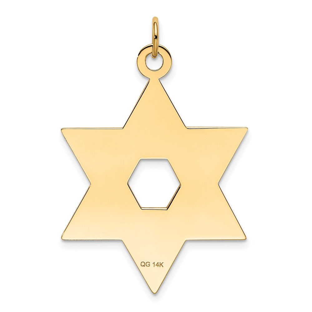 14k Yellow Gold 27 mm Laser Designed Star of David Pendant (2.87 grams)