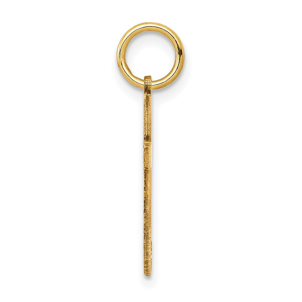 14k Yellow Gold 11 mm Laser Designed Cross Charm (0.7 grams)