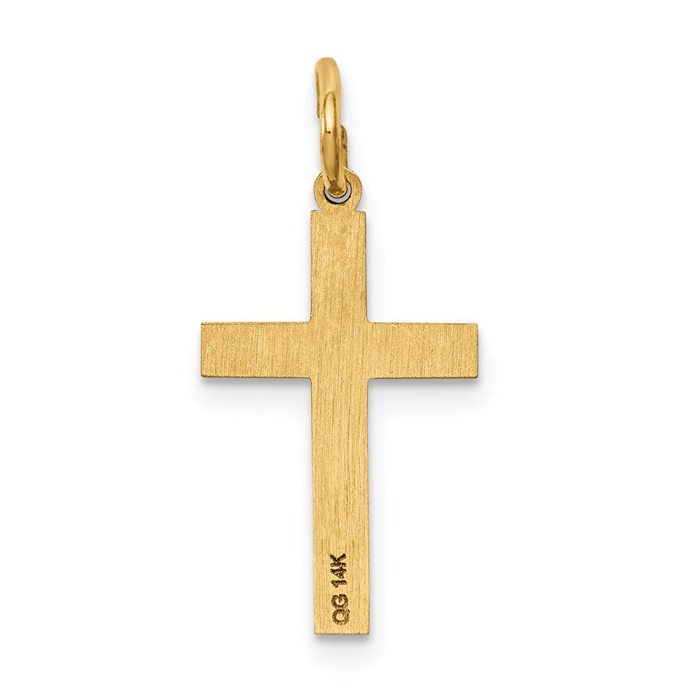 14k Yellow Gold 11 mm Laser Designed Cross Charm (0.7 grams)