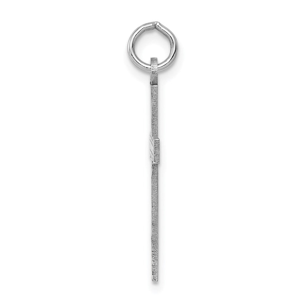 14k White Gold 13 mm Laser Designed Cross Pendant (0.75 grams)