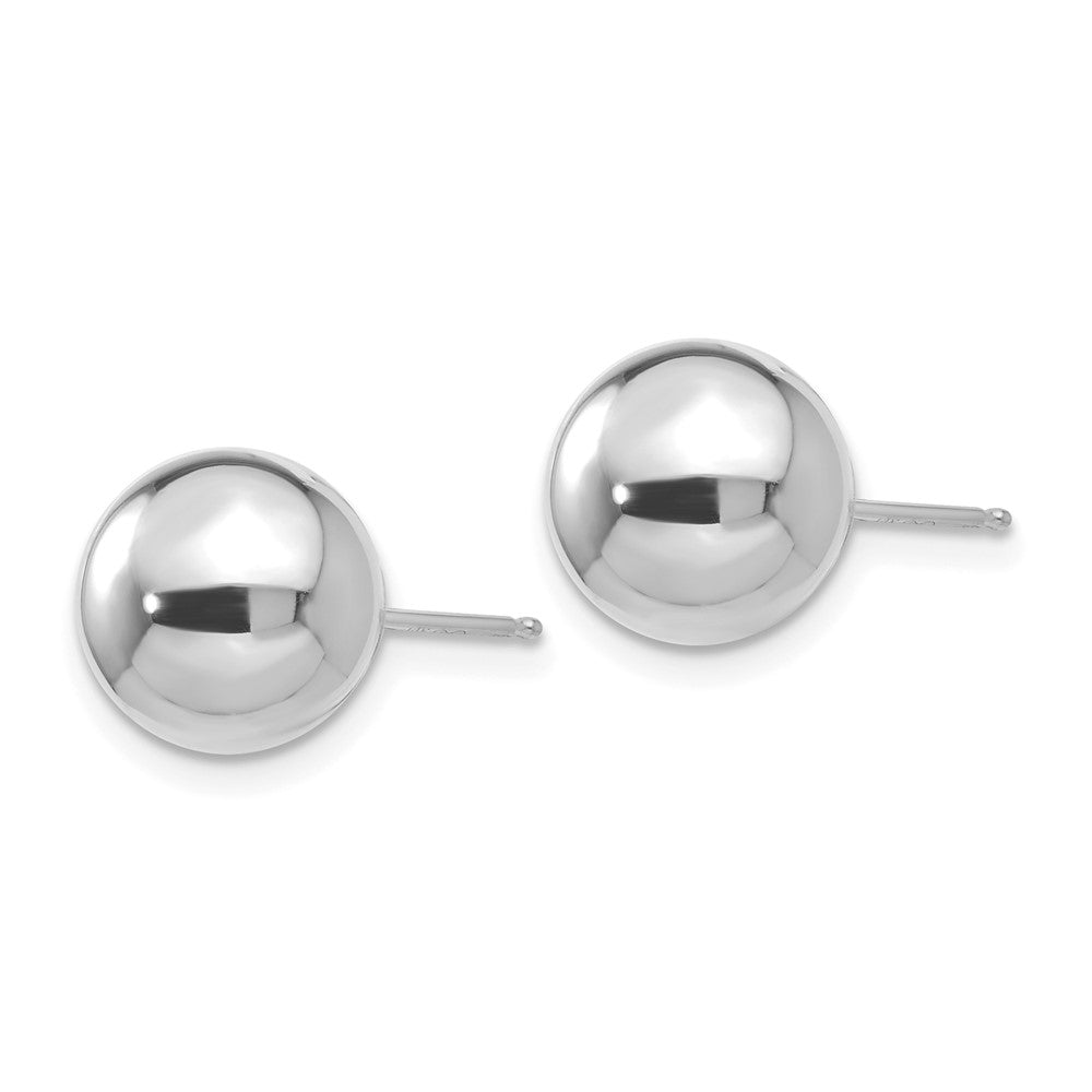 14k White Gold 9 mm Ball Post Earrings (1.95 grams)