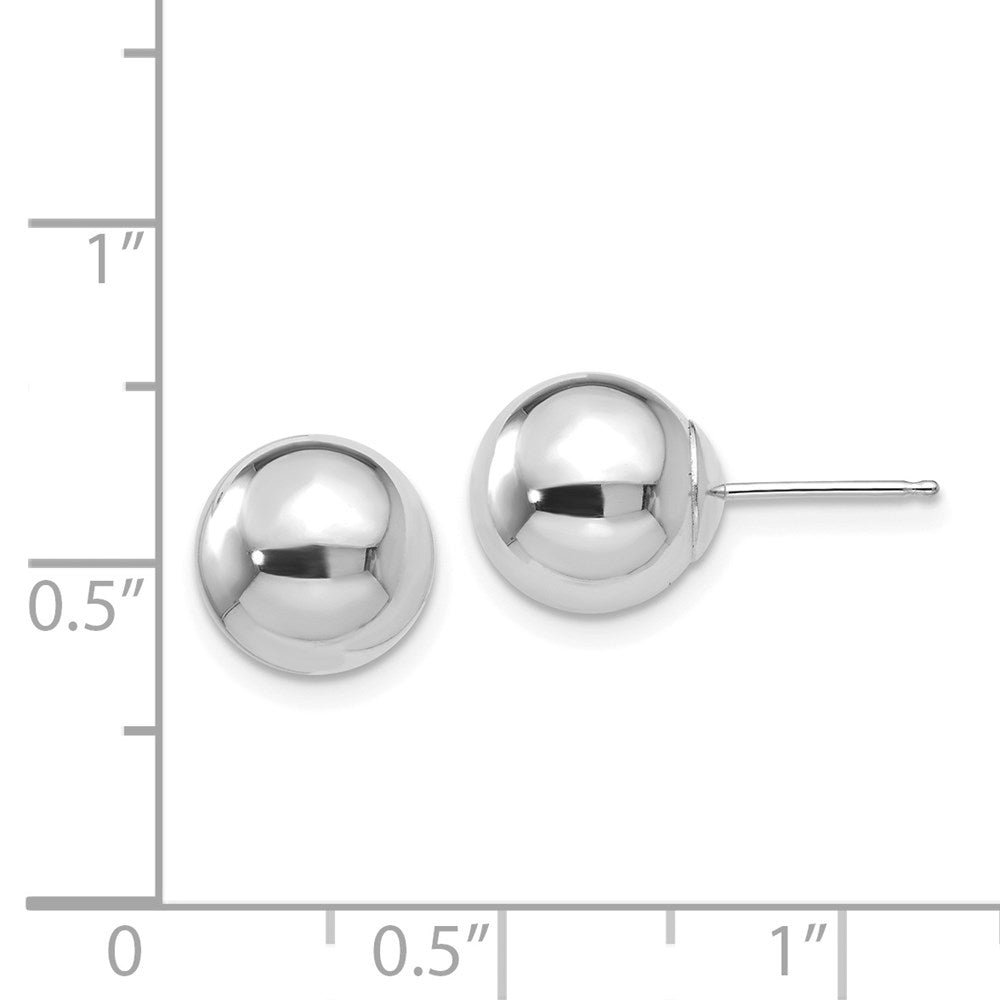 14k White Gold 9 mm Ball Post Earrings (1.95 grams)