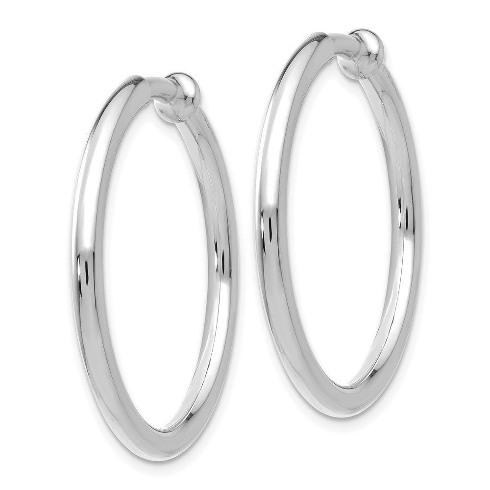14k White Gold 2.5 mm Non-pierced Earring Hoops Earrings (3.42 grams)