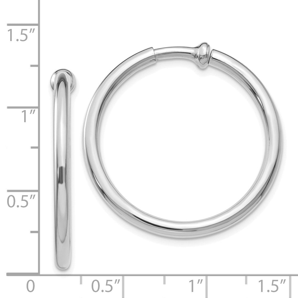 14k White Gold 2.5 mm Non-pierced Earring Hoops Earrings (3.42 grams)
