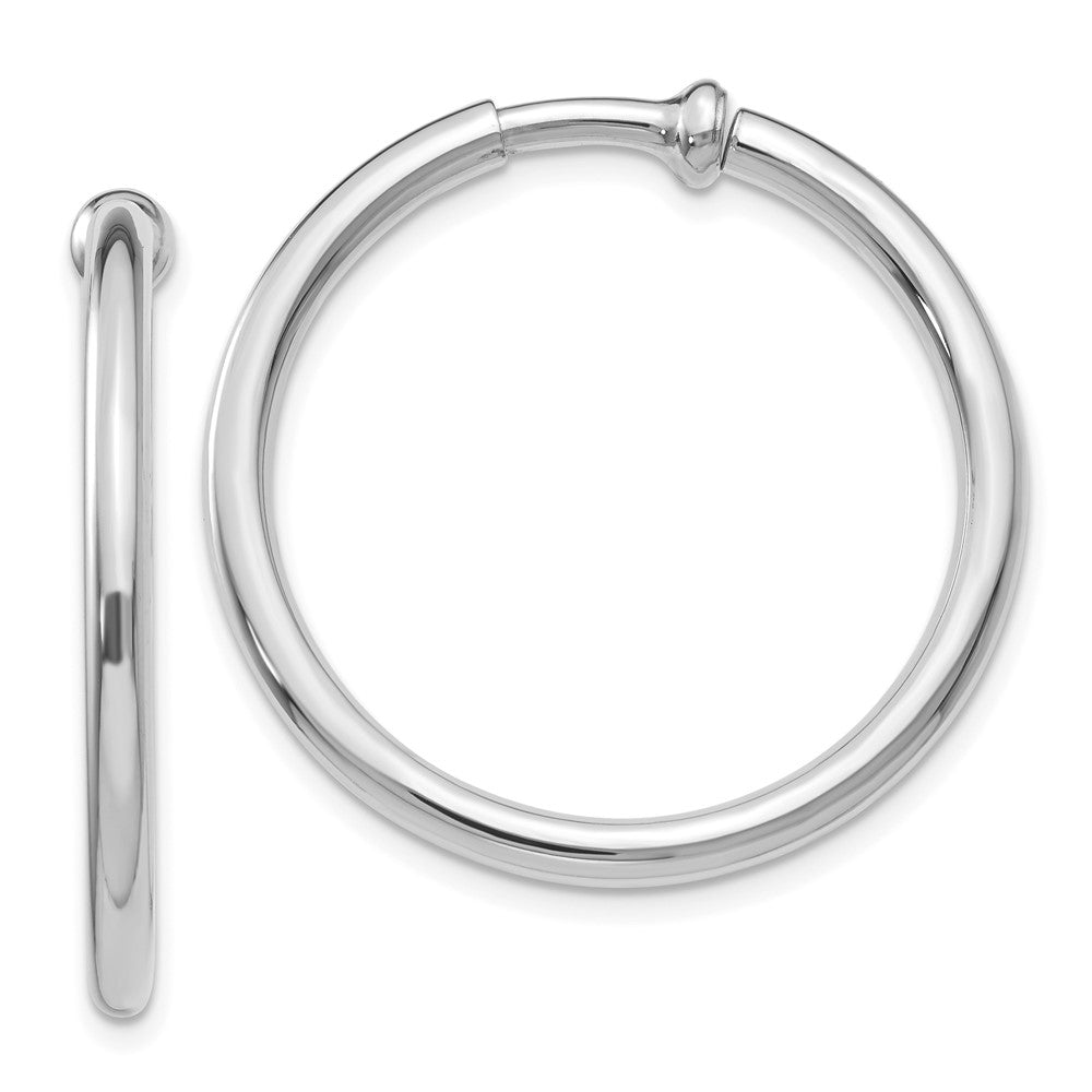 14k White Gold 2.5 mm Non-pierced Earring Hoops Earrings (3.42 grams)