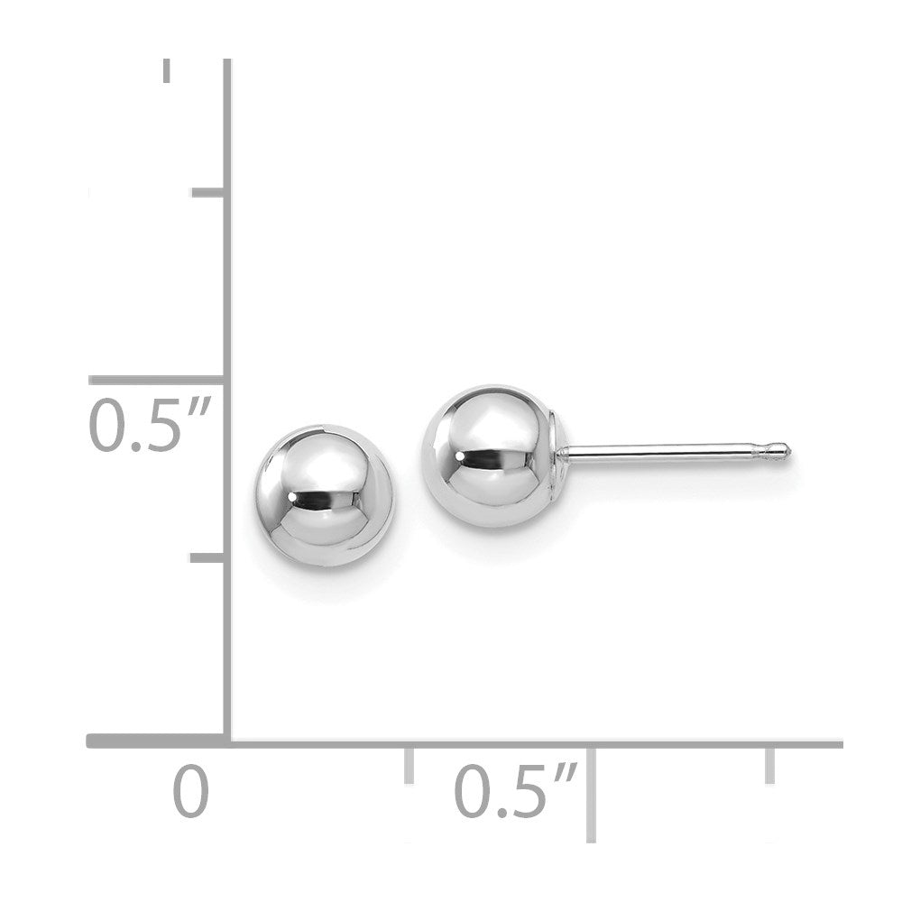 14k White Gold 5 mm Ball Post Earrings (0.32 grams)
