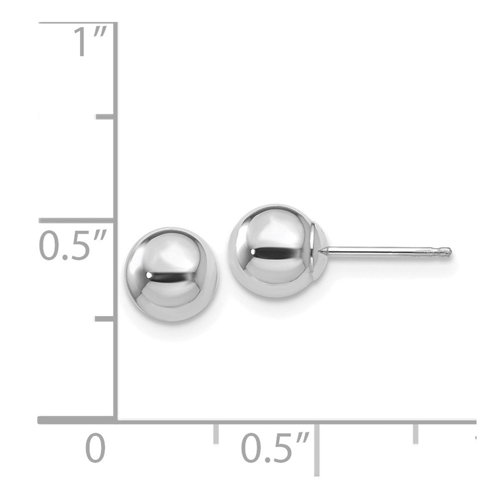14k White Gold 6 mm Ball Post Earrings (0.37 grams)