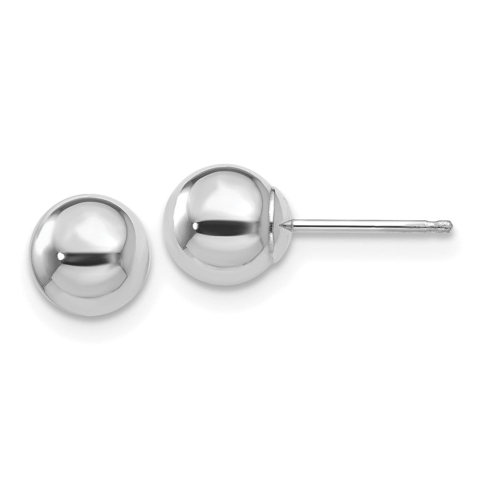 14k White Gold 6 mm Ball Post Earrings (0.37 grams)