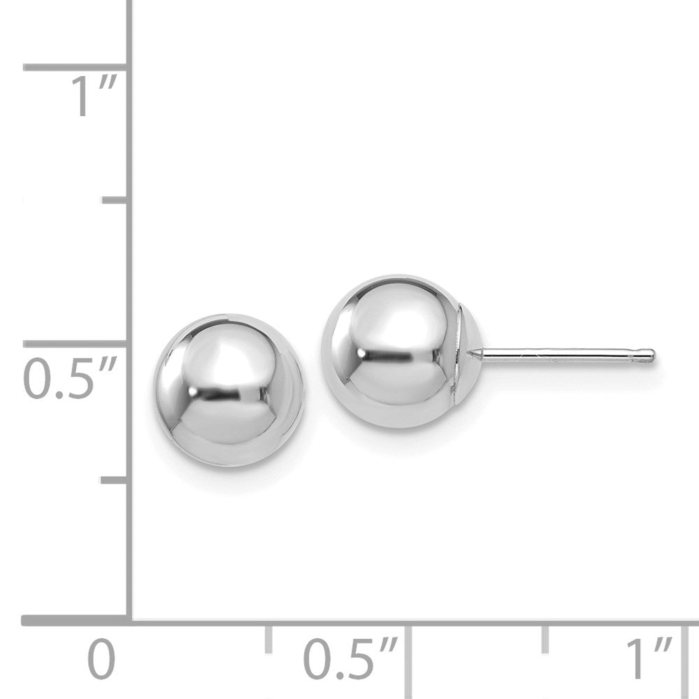 14k White Gold 7 mm Ball Post Earrings (0.44 grams)