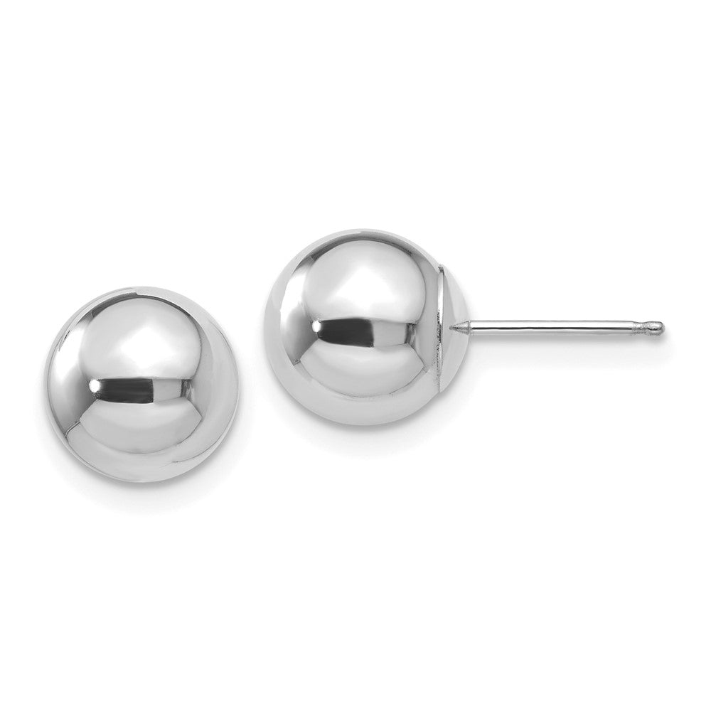 14k White Gold 8 mm Ball Post Earrings (0.55 grams)