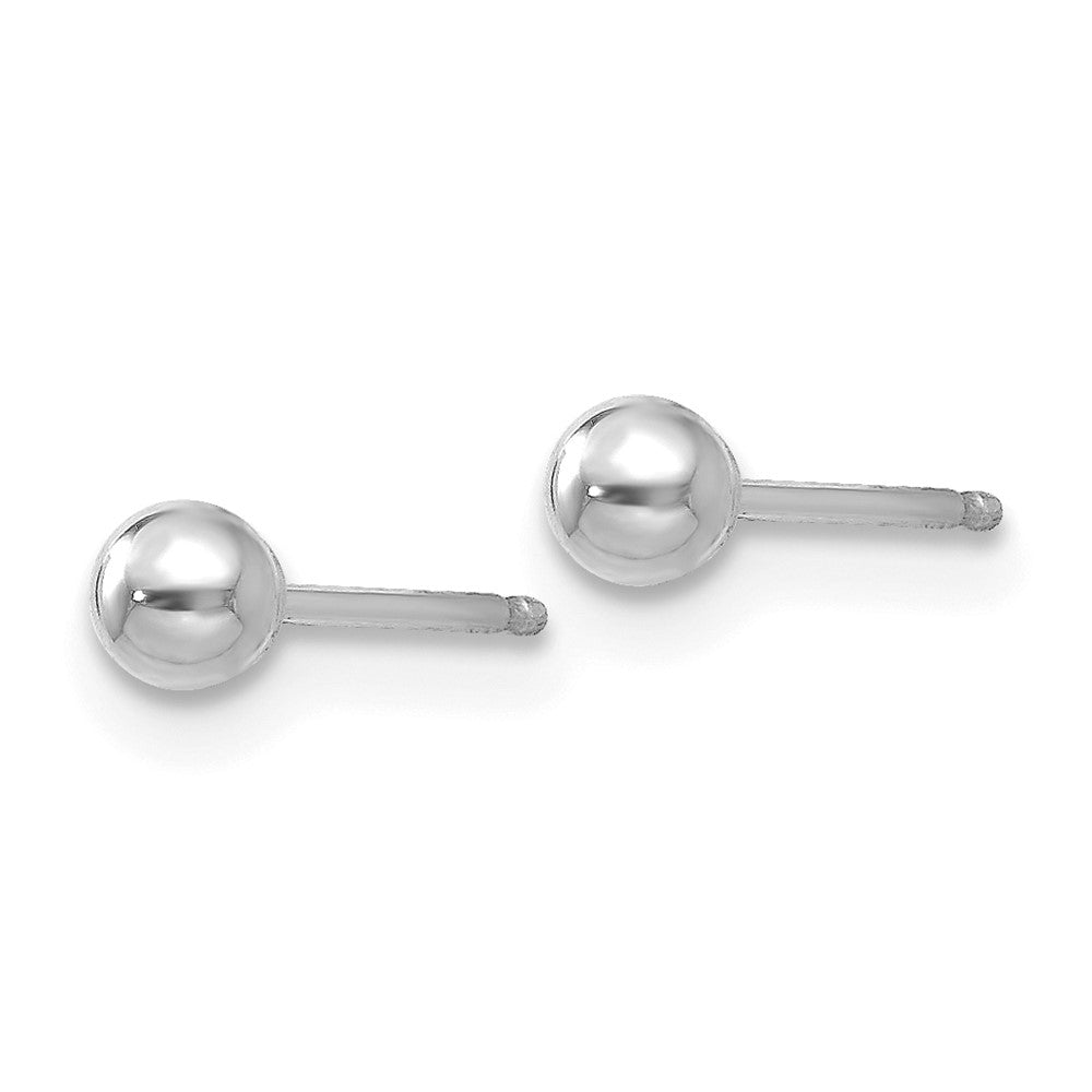 14k White Gold 3 mm Ball Post Earrings (0.19 grams)