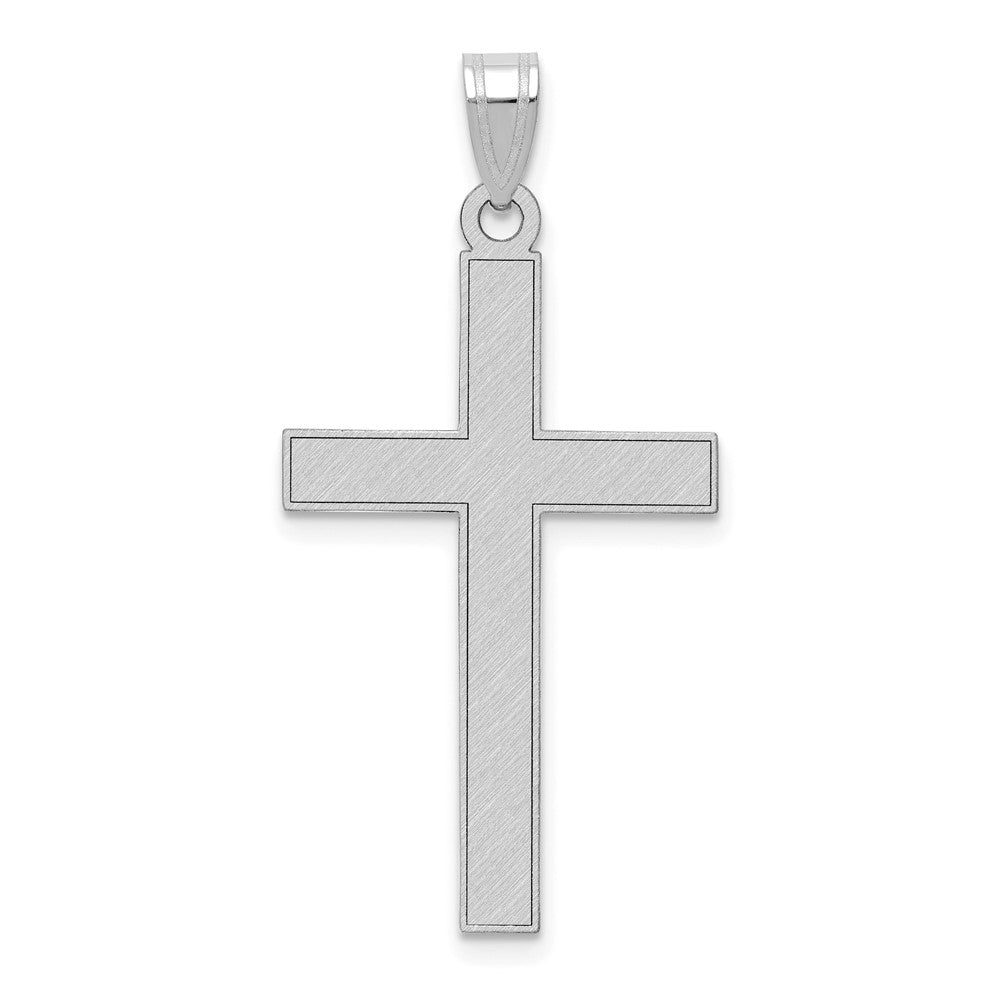 14k White Gold 18 mm Florentine Satin Cross Pendant (1.37 grams)